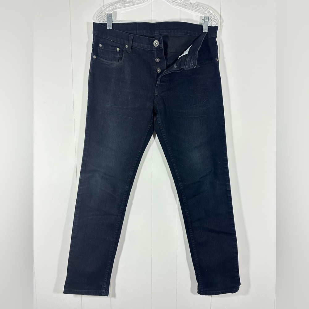 Tim’s Money Mens Dark Blue Tapered Denim Jeans Sz 36 Zip Fly